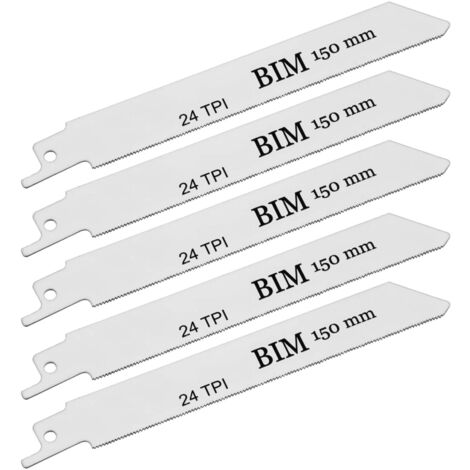 5 Säbelsägeblätter 150mm Metall Kunststoff Säbelsägen Sägeblätter 24 TPI BIM