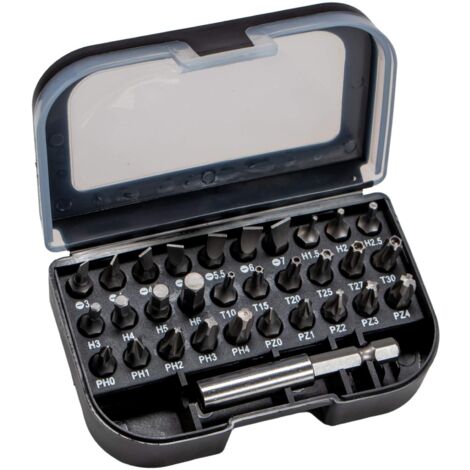 Bitbox mit Gürtelclip, Bit Sortiment 31 teilig mit Magnetbithalter