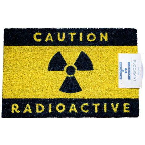 Fußabtreter CAUTION RADIOACTIVE Kokosfaser Fußmatte 60x40 cm Abtreter (1/3)