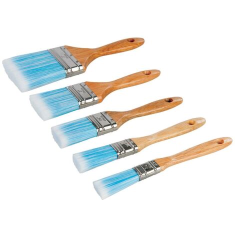 5er Set Malerpinsel Flachpinsel Lasurpinsel mit synthetischen Borsten