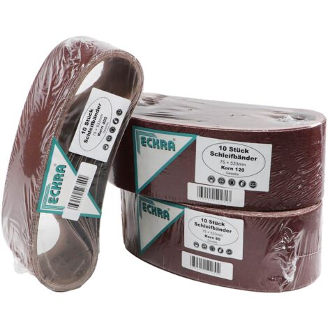 Eckra Schleifband 75x533 mm 30 Schleifbänder Mix Sortiment Korn 80-120-400