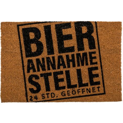 Fußabtreter Bier Annahmestelle 24 Std. geöffnet Kokos Fußmatte 60x40 cm (1/2)