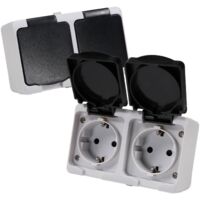 REV AquaMini Aufputz Feuchtraum 2-fach Steckdose 2er Set IP54 kompakt mini
