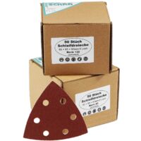 100 Klett Schleifdreiecke 93x93x 93mm Deltaschleifer Schleifscheiben Korn 40 120