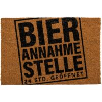 Fußabtreter Bier Annahmestelle 24 Std. geöffnet Kokos Fußmatte 60x40 cm