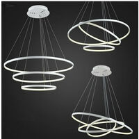 Lampadario LED design moderno ad ANELLI SOSPESI 48W nuovo | Bianco Caldo 3000K