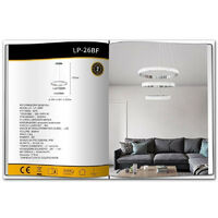 Lampadario LED 62W LUXURY Design ad Anelli effetto Cristallo | Bianco Naturale 4000K