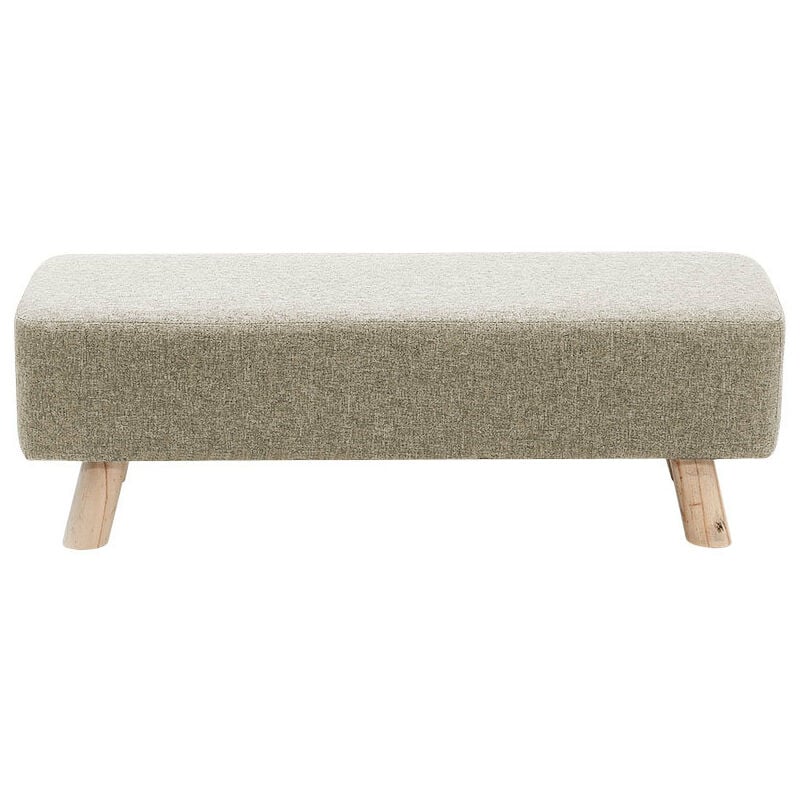 BIRDROCK HOME Rectangular Tufted Pink Foot Stool Ottoman with Silver Legs -  Linen Vanity Chair - Soft Compact Padded Seat - Bedroom and Kids Room