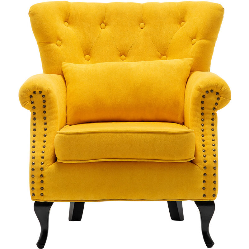 Yellow high deals back accent chair