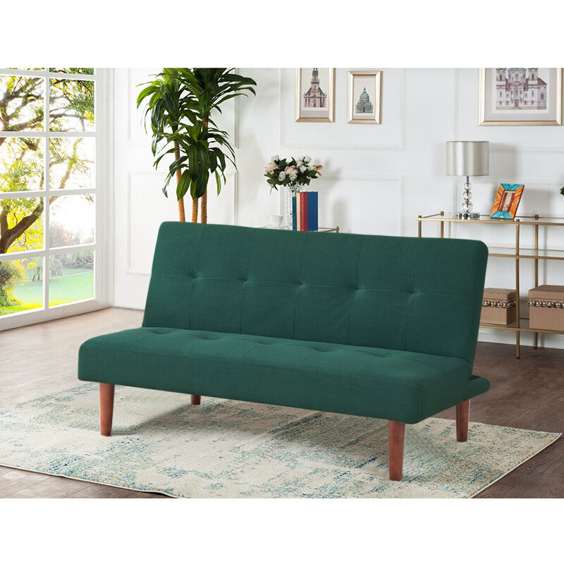 Fabric Simple 2 Seater Sofa Bed Dark Green, Duo 2 Seater Clic Clac Sofa Bed Red