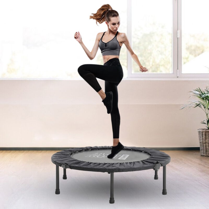40 Inch Foldable Fitness Rebounder with Resistance Bands