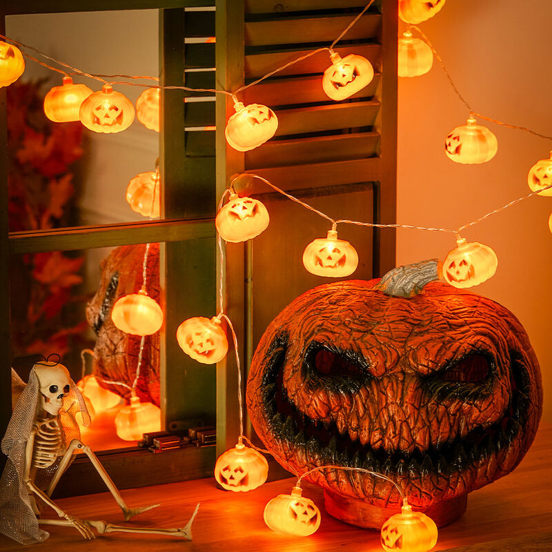 Pumpkin lantern on sale string lights