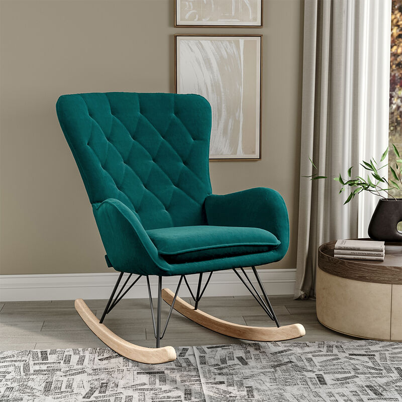 Teal rocking sale chair