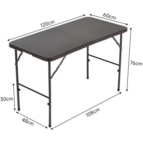 4 ft black on sale folding table