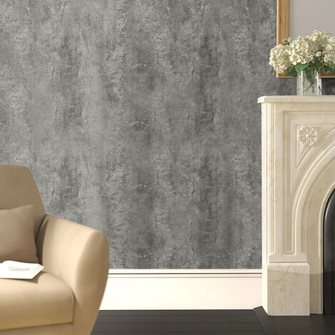 Grey Self Adhesive Industrial Cement PVC Wallpaper