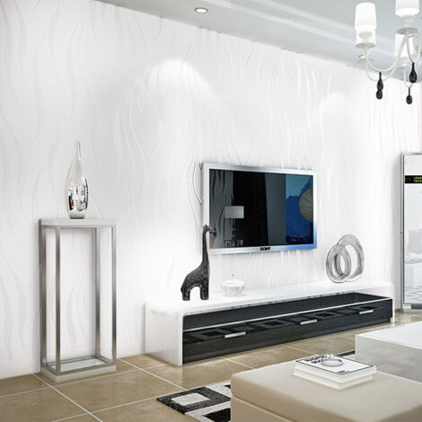 Modern Non-pasted Wave Wallpaper,Off White