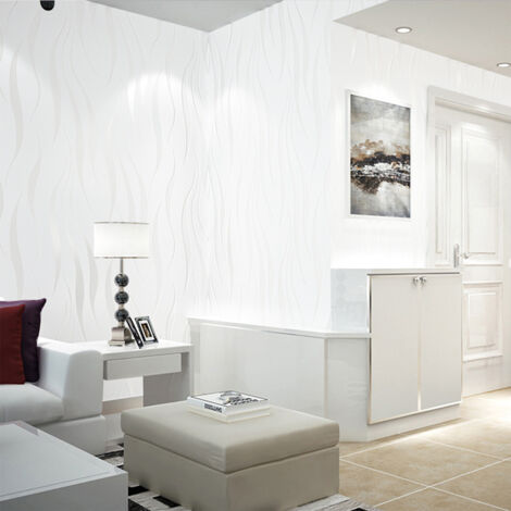 Modern Non-pasted Wave Wallpaper,Off White