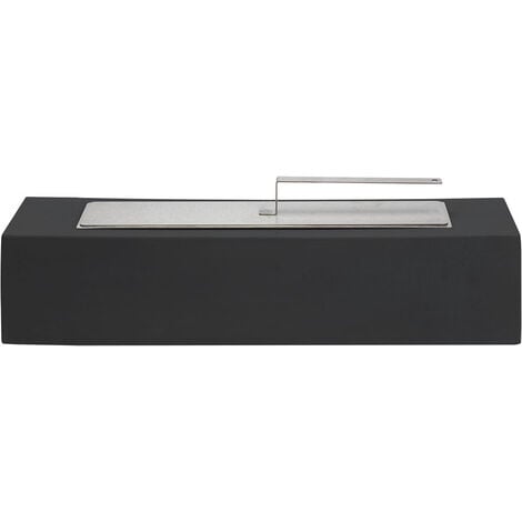 Black Rectangle Bioethanol Outdoor Tabletop Fireplace