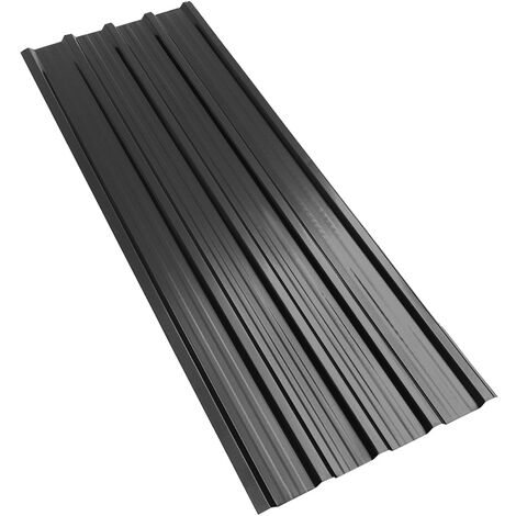 Black Set of 12 Steel Corrugated Panels