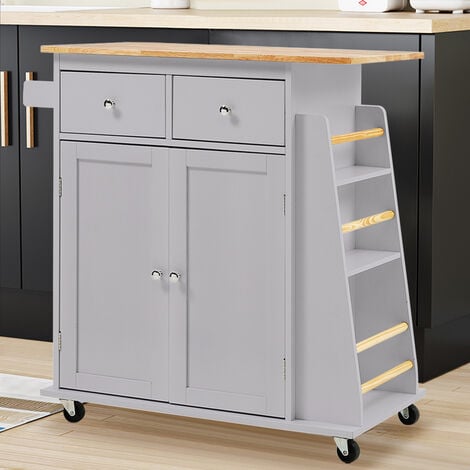 Grey Rolling Kitchen Trolley with ...