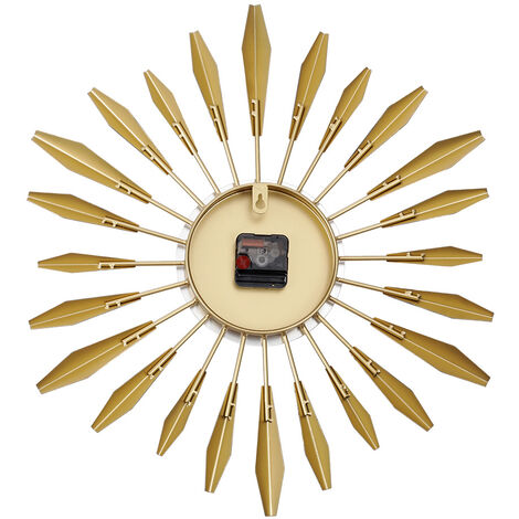 Large Metal Starburst Decorative Wall Clock