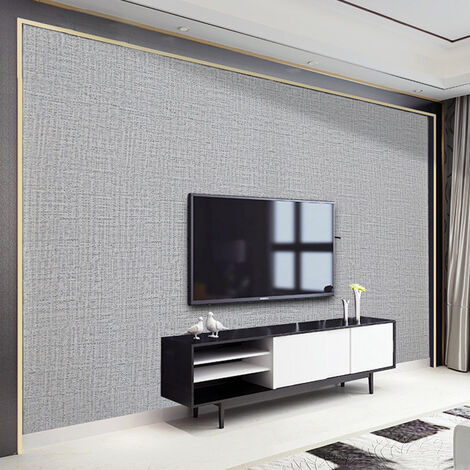 Grey Linen Textured PVC Self-adhesive Wallpaper (1/5)