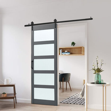 Farmhouse Style Wooden Barn Door with Sliding Kit