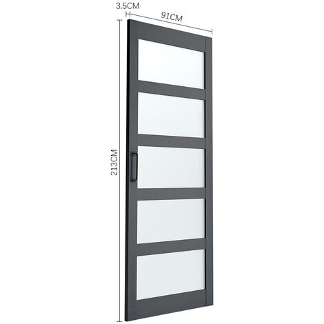 Farmhouse Style Wooden Barn Door with Sliding Kit