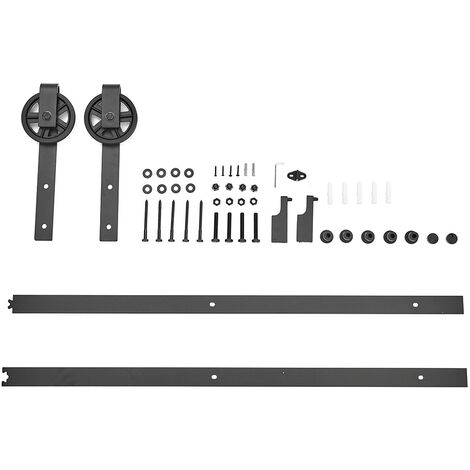 Rustic Barn Door Hardware Kit with Wheel Rollers 6.6ft