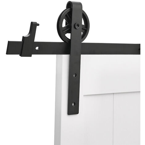 Rustic Barn Door Hardware Kit with Wheel Rollers 6.6ft