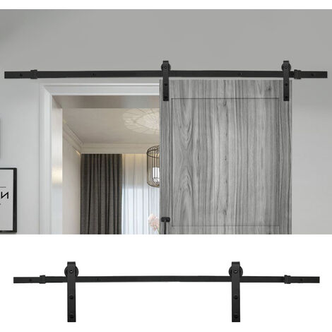 Rustic J Shaped Barn Door Hardware Kit 6ft