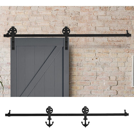 Rustic Anchor Shaped Barn Door Hardware Kit 6ft