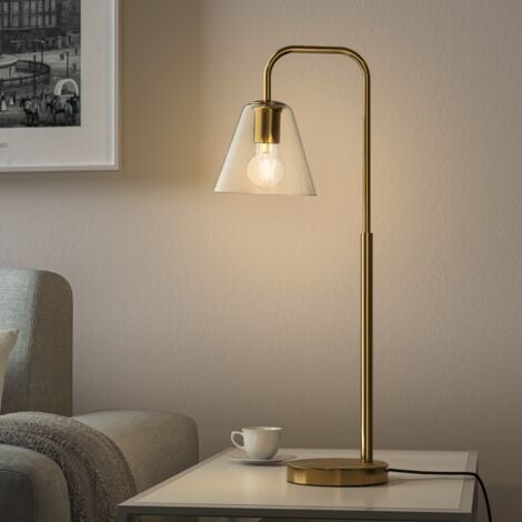 Gold Contemporary Arc Arm Table Lamp