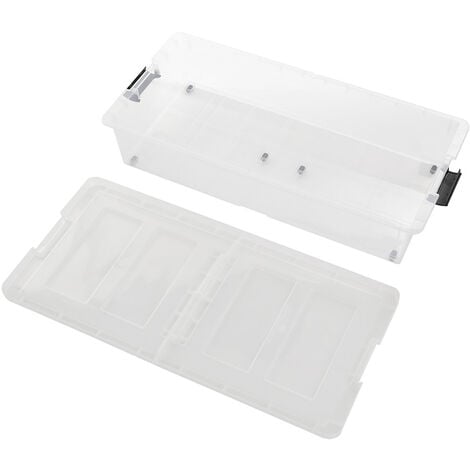 Clear Plastic Underbed Storage Box with Wheels