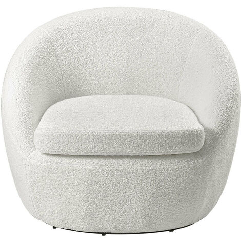 White 71cm Upholstered Swivel Chair