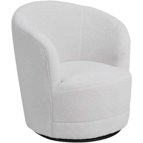 White 81cm Upholstered Swivel Chair
