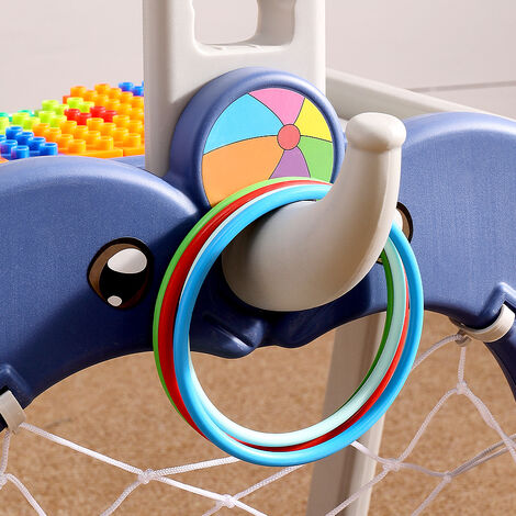 Blue Basketball Golf Ring Toss Activity Centre for Toddlers