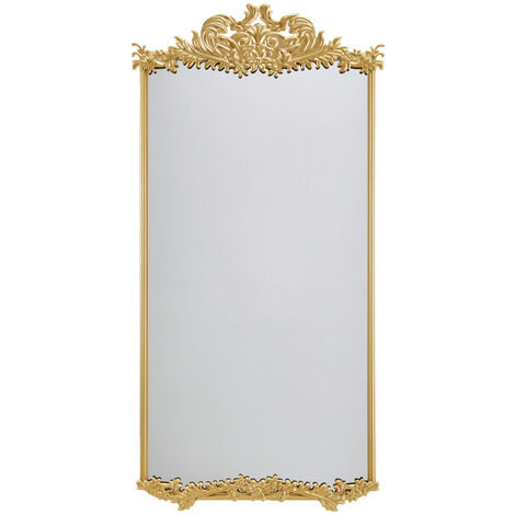 Antique Gold Metal Ornate Full Length Mirror