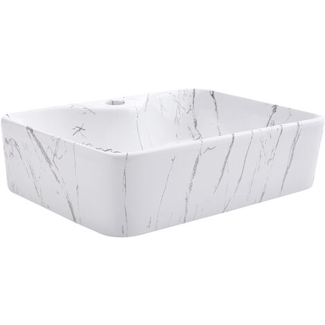 Rectangular Marble Vessle Sink Ceramic