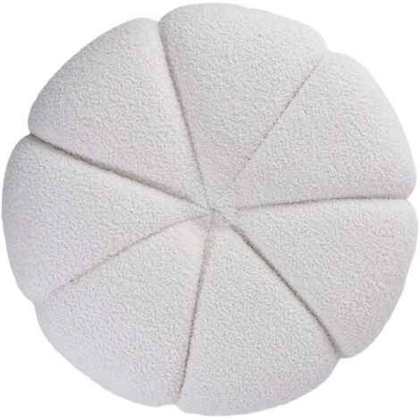 Round Shape Teddy Fabric Footstool