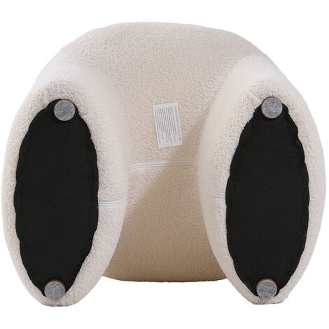 Modern Teddy Bear Fur Upholstered Ottoman
