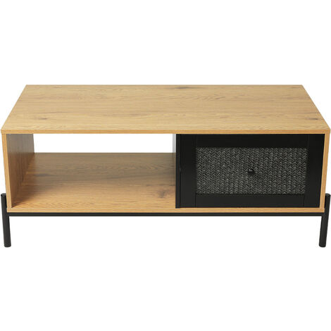 Rattan Coffee Table with Storage for Living Room
