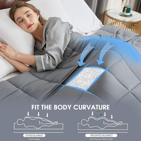 100x155cm Grey Cotton Weighted Blanket
