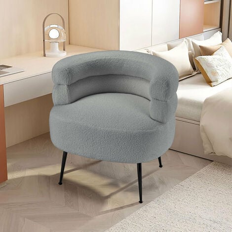 Curved Upholstered Single Sofa Accent Chair