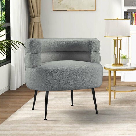 Curved Upholstered Single Sofa Accent Chair
