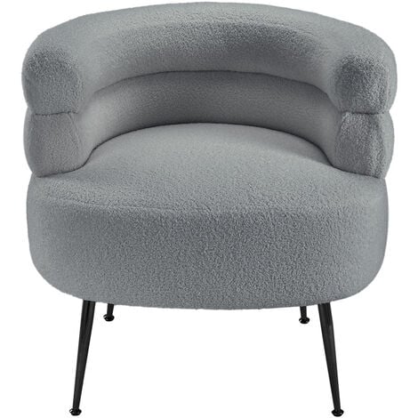 Curved Upholstered Single Sofa Accent Chair