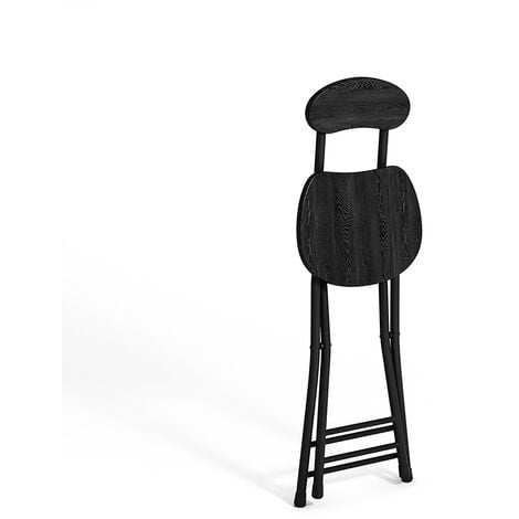 Compact Wooden Folding Chair with Metal Legs Set of 4