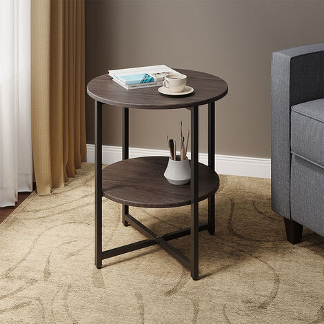 Small Round Coffee Table with 2 Tier