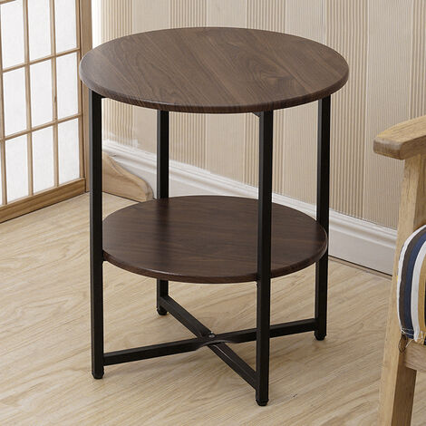 Small Round Coffee Table with 2 Tier