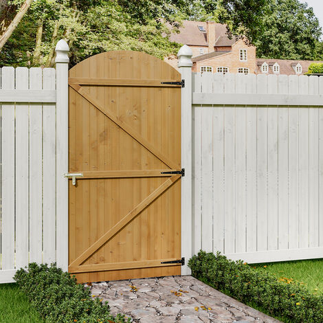 210cm Semi Braced Arch Top Strong Wooden Garden Gate
